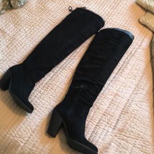 Black thigh high boots!